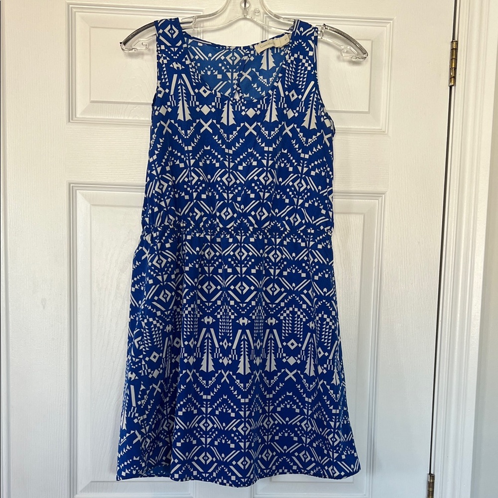 🌷6/$20🌷 Costa Blanca Azure and Ivory Patterned Dress - Picture 1 of 3